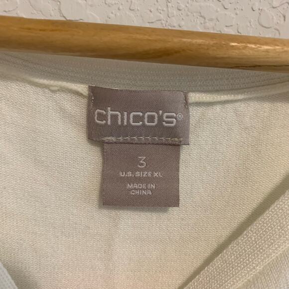 Chico's Cream Open Front Long Cardigan Sweater and Shell Set - Picture 10 of 10